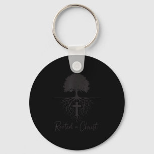 Rooted In Christ Christian Kids Mens God Son Broth Keychain