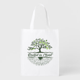 Rooted In Christ Christian Reusable Grocery Bag