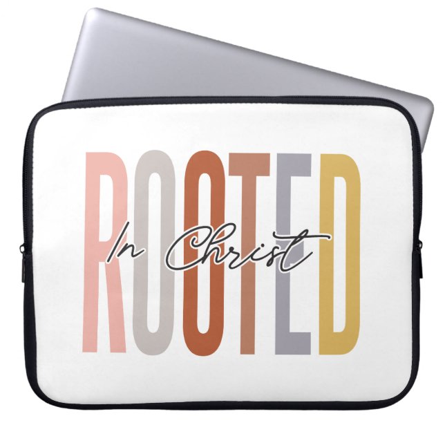 Rooted in Christ Laptop Case (Front)