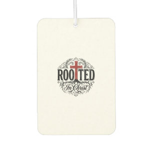 Rooted in Christ Vintage Christian Cross Design_1 Air Freshener