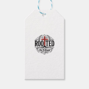 Rooted in Christ Vintage Christian Cross Design_1 Gift Tags