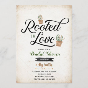 Rooted in love bridal shower invitation