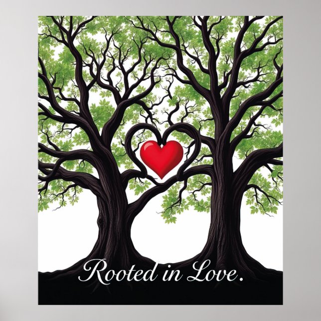 Rooted in Love Heart Tree Symbolic Art  Poster (Front)