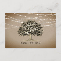 Rooted in Love Rustic Tree & Lights Wedding RSVP