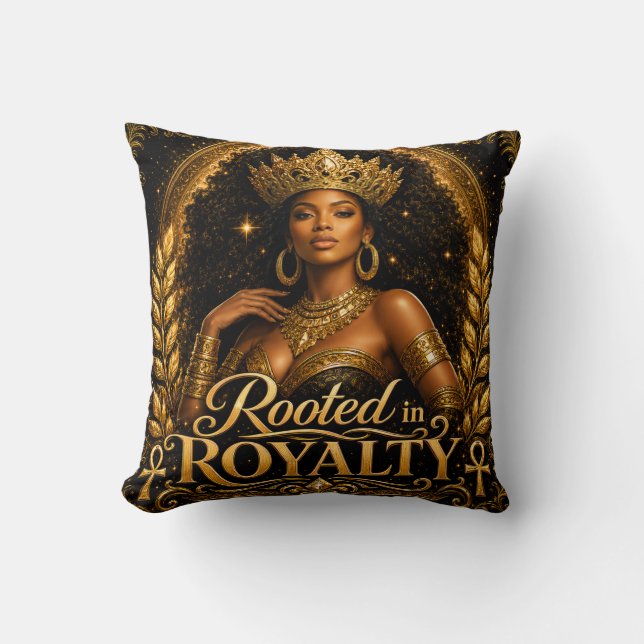 Rooted in Royalty Throw Pillow (Front)