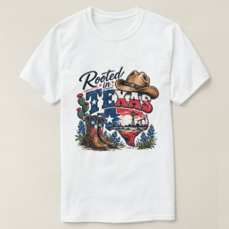 Rooted in Texas – Vintage Cowboy Boots T-Shirt