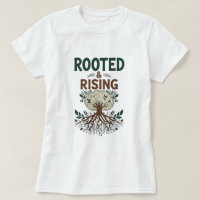 Rooted & Rising - Afro Roots Botanical Line Art Te