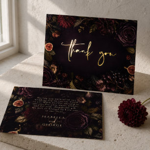 Rooted Romance Moody Burgundy Wedding Thank you