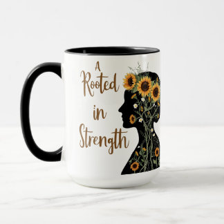 Rooted Strength Mom – Blooming Silhouette Art Mug