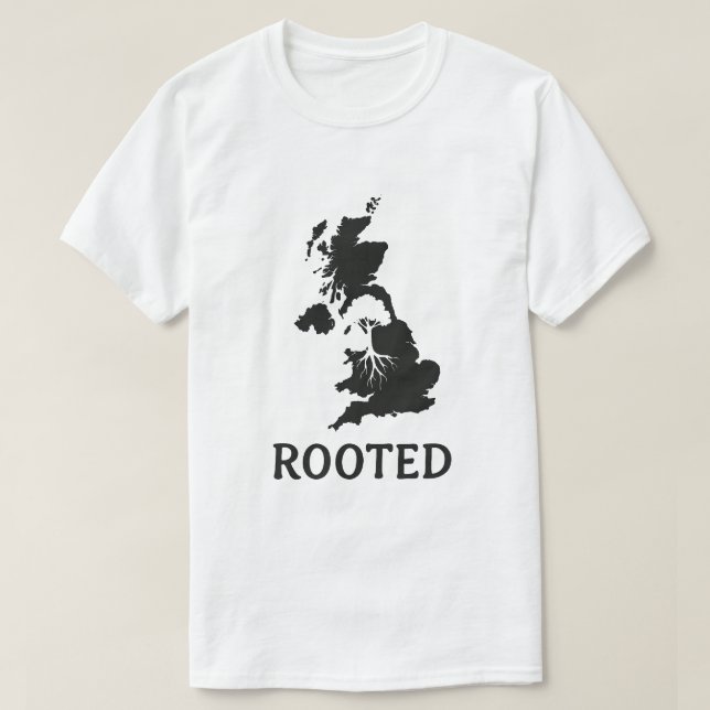Rooted UK Map Tree Graphic T-Shirt (Design Front)