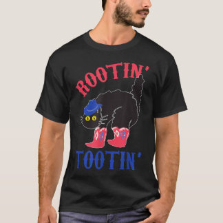 Rootin And Tootin Cowboy Cat Funny T-Shirt