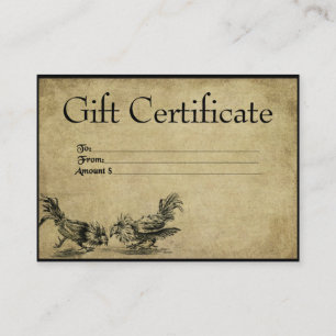 Rootin' Roosters- Prim Gift Certificate Cards