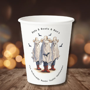 Rootin’ Tootin’ Cowboy Ghosts Western Halloween  Paper Cups