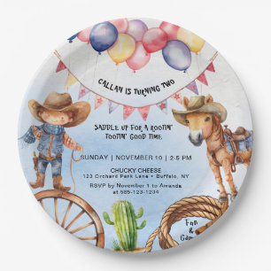 Rootin' Tootin' Good Time Birthday Paper Plate