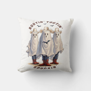 Rootin Tootin Spookin Western Ghosts Custom Text   Throw Pillow
