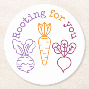 Rooting for you round paper coaster