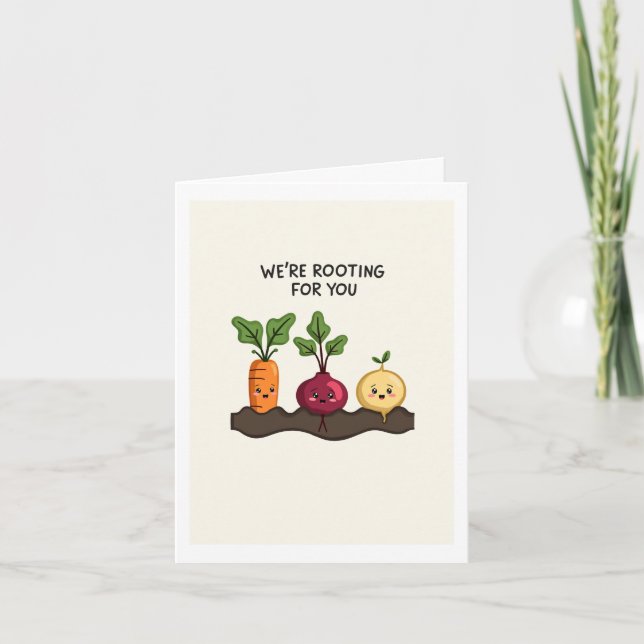 Rooting For You Vegetable Pun Card (Front)