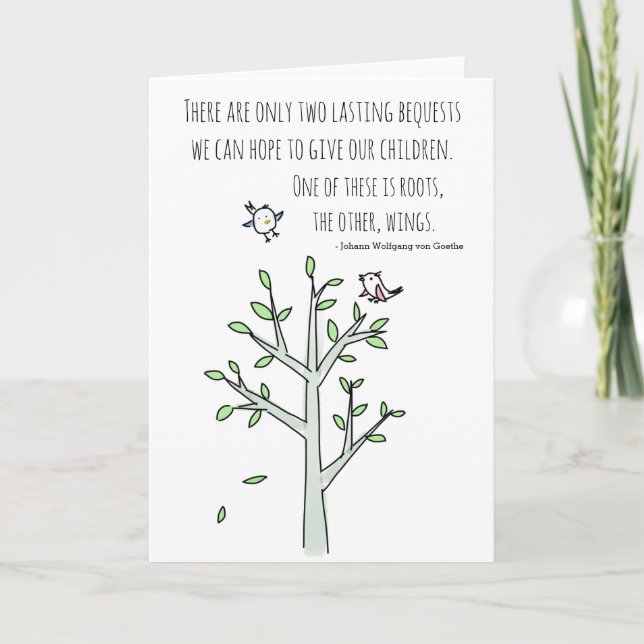 Roots and Wings Inspiring Parenting Quote Card (Front)