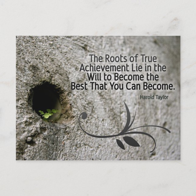 Roots of Achievement Inspirational Post Card (Front)