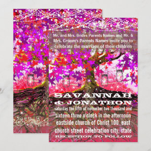 Roots of Love Romantic Oak Tree Wedding Invitation