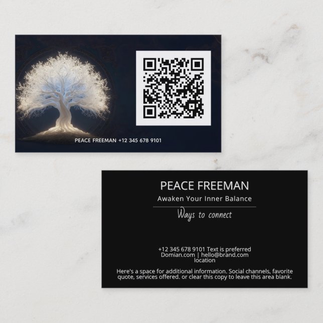 Roots of Starlight | Luminous Tree of Life Business Card (Front/Back)
