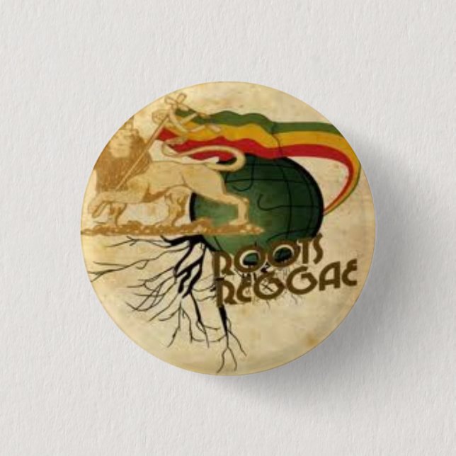 Roots Rasta plates 1 Inch Round Button (Front)