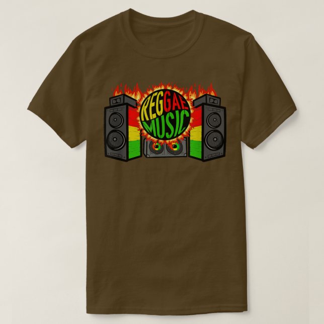 Roots Reggae Music Rasta  T-Shirt (Design Front)
