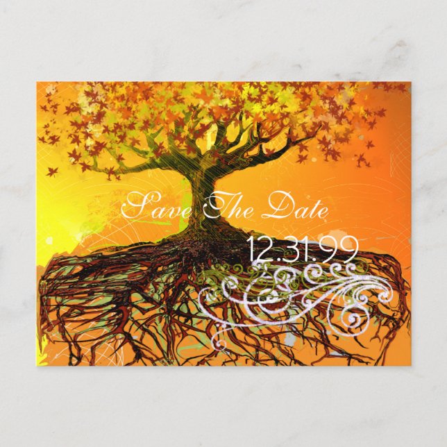 Roots Save The Date Announcement Postcard (Front)