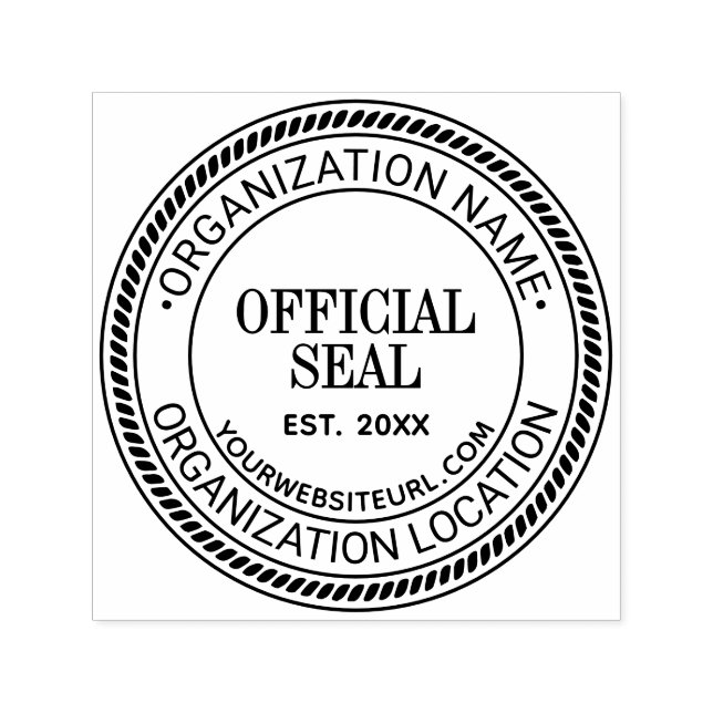 Rope #2 Generic Official Seal Name Loc URL Est Self-inking Stamp (Design)