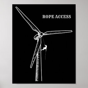 Rope Access Abseiling Wind Turbine Climbing I Love Poster