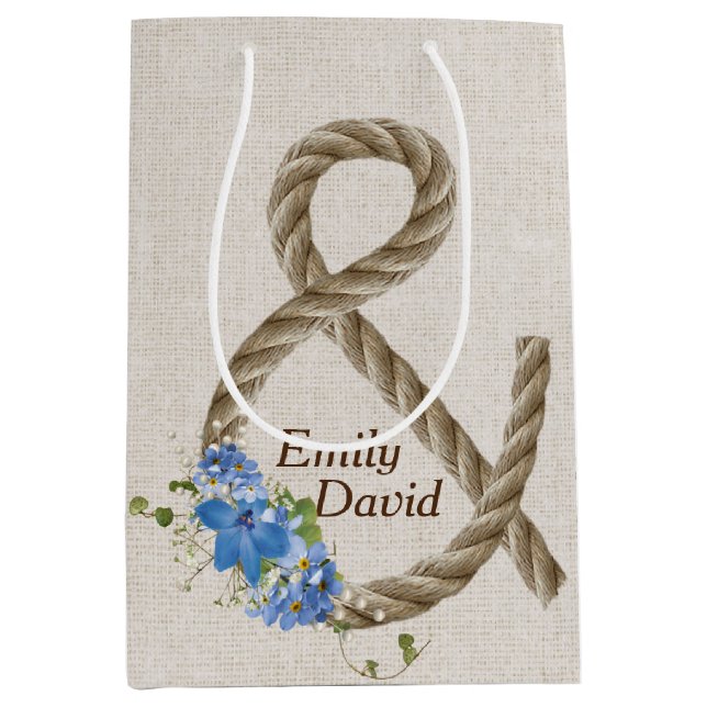 Rope Ampersand Bridal Boqueut Medium Gift Bag (Front)
