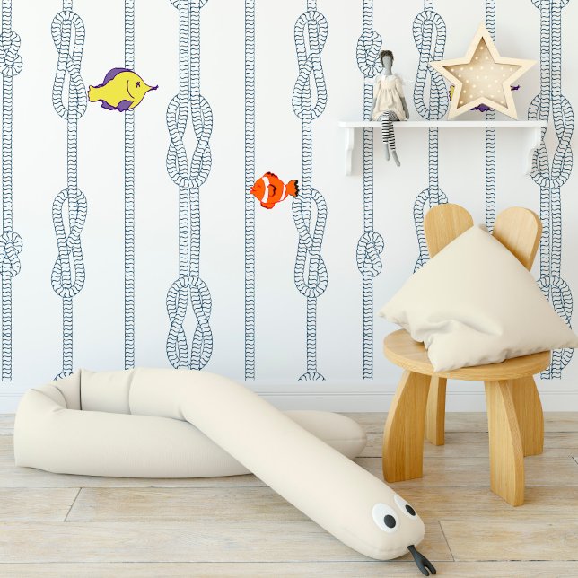Rope and sailor's knots print with little fish. wallpaper (Rope and sailor's knots print with little fish. wallpaper)