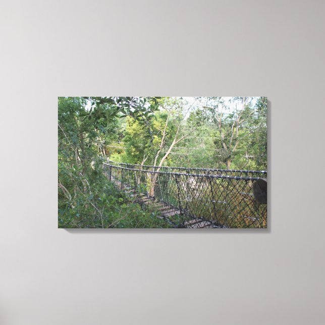 Rope Bridge in the Trees Canvas Print (Front)