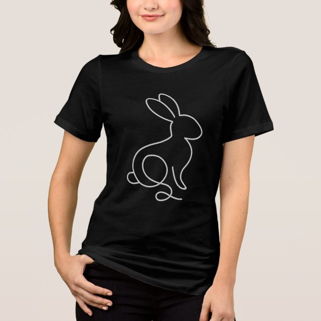 Rope Bunny Minimal Modern Design Tri-Blend Shirt (Front)