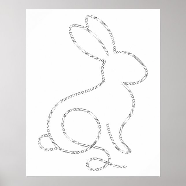 Rope Bunny Rabbit Minimal Modern Design Poster (Front)