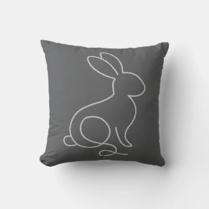 Rope Bunny Rabbit Minimal Modern Design Throw Pillow