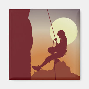 Rope Climb On Geometrical Girl Mountain Climbing Magnet