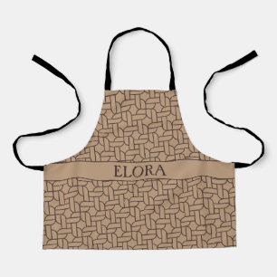 Rope Cream Brown Minimal Pattern Apron