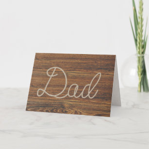 Rope Dad design on oak hardwood Card