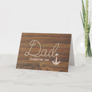 Rope Dad design on teak Card
