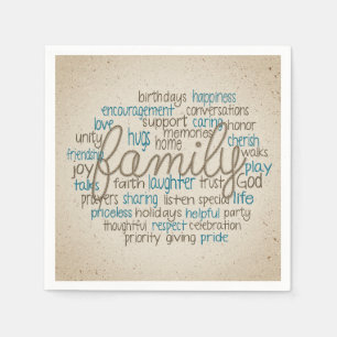 Rope Design Family Word Cloud Napkin