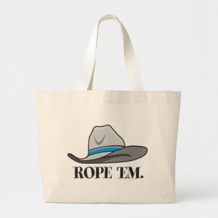 Rope 'em cowboy gear large tote bag