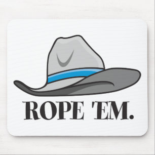 Rope 'em cowboy gear mouse pad