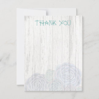 Rope Font Succulent Blank Thank You Note Card