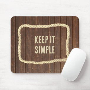 Rope Frame On Teak Wood With Quote Mouse Pad