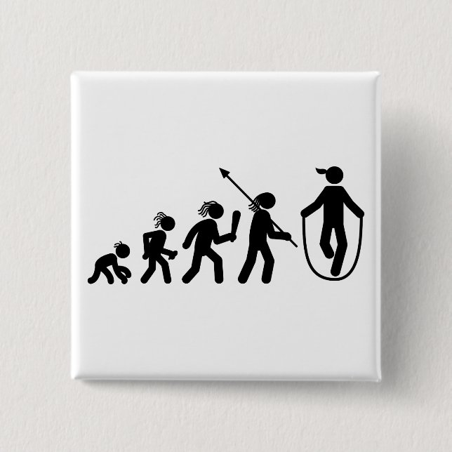Rope Jumping 2 Inch Square Button (Front)