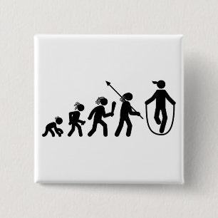 Rope Jumping 2 Inch Square Button