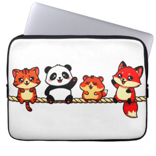 Rope Parade: Cat, Panda, Hamster & Fox Laptop Sleeve