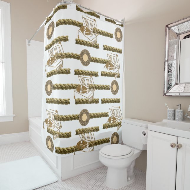 Rope Record Shower Curtain (In Situ)