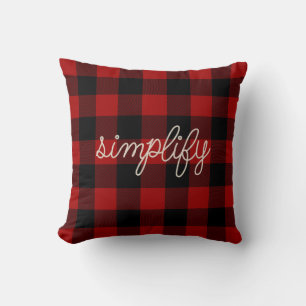 rope simplify text buffalo plaid throw pillow